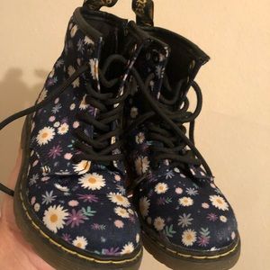 Navy floral doc martens